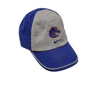 Nike Team Broncos BSU Boise State Strapback Adjustable Hat Cap Gray Blue